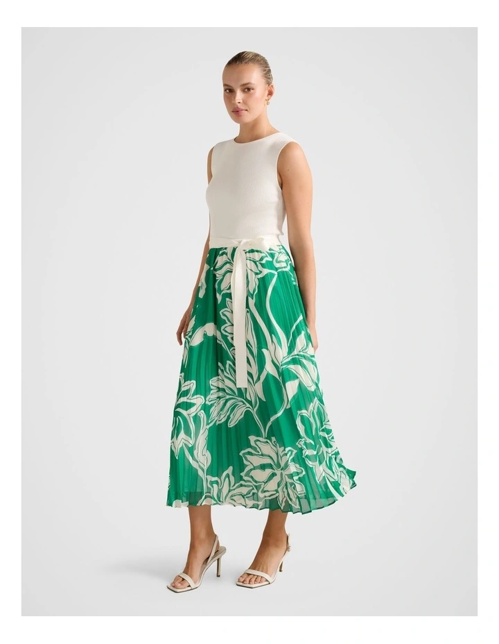 Mariah Boat Neck Midi Dress in Cream image 3
