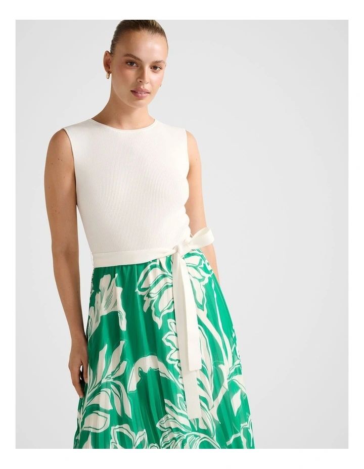 Mariah Boat Neck Midi Dress in Cream image 4