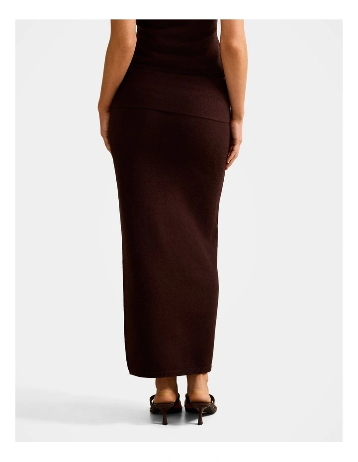 Lexi Knitted Midi Skirt in Brown image 2