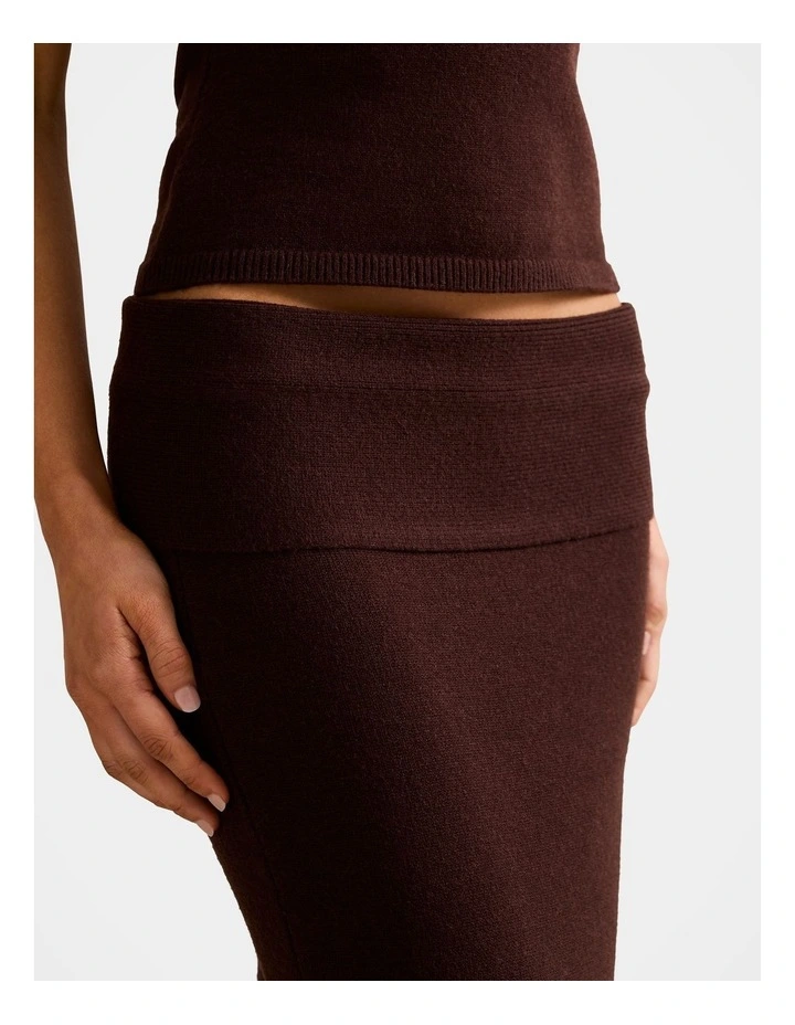 Lexi Knitted Midi Skirt in Brown image 4