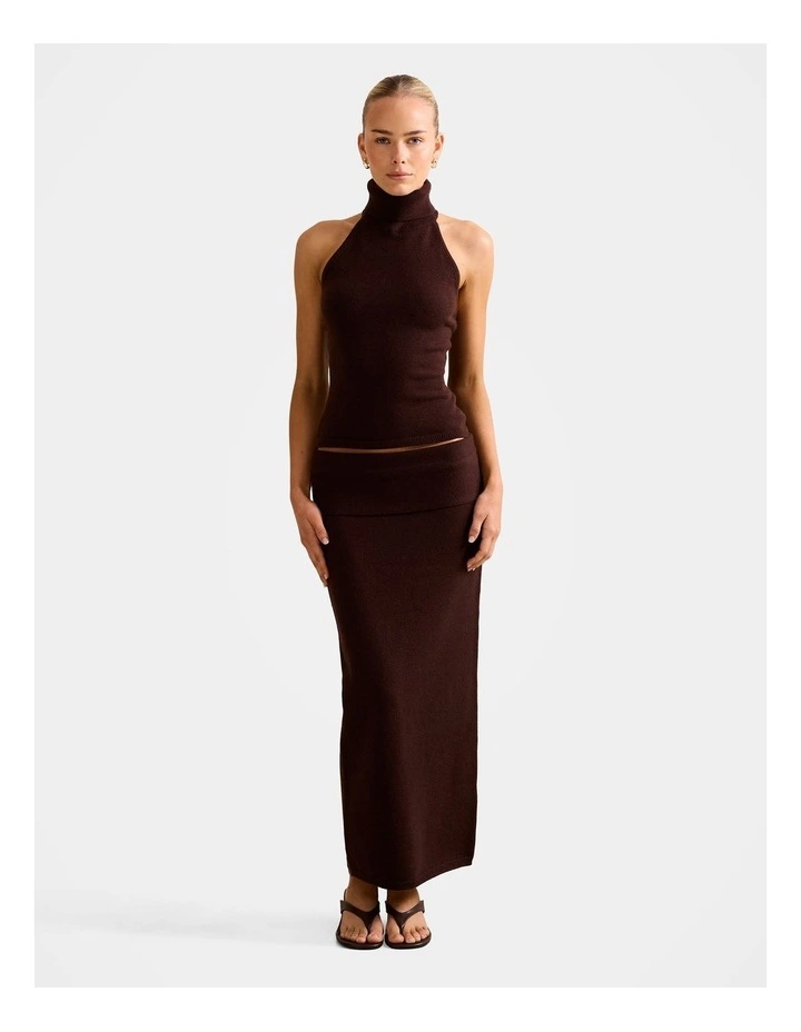 Lexi Knitted Midi Skirt in Brown image 5