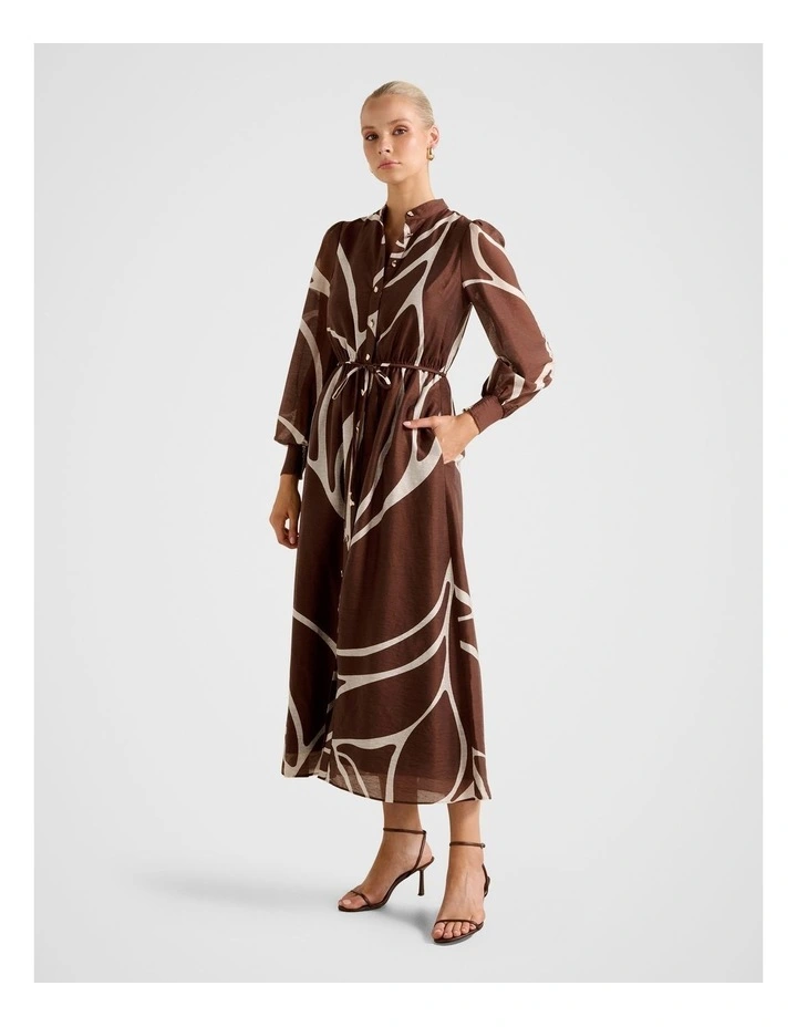 Samara Long Sleeves Midi Dress in Multi image 3