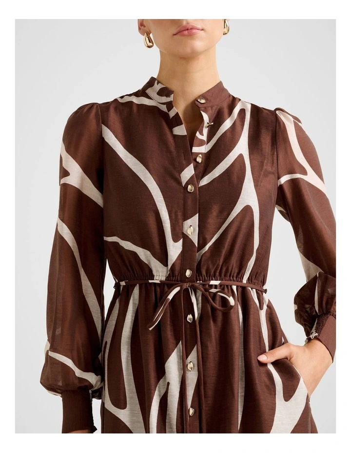 Samara Long Sleeves Midi Dress in Multi image 4