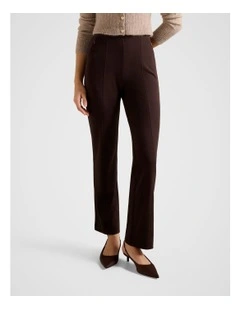 Percy Cropped Ponte Pants in Brown