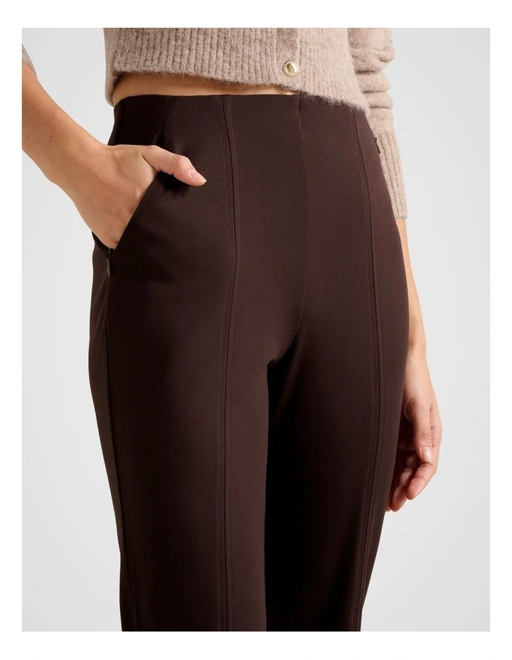 Percy Cropped Ponte Pants in Brown image 4