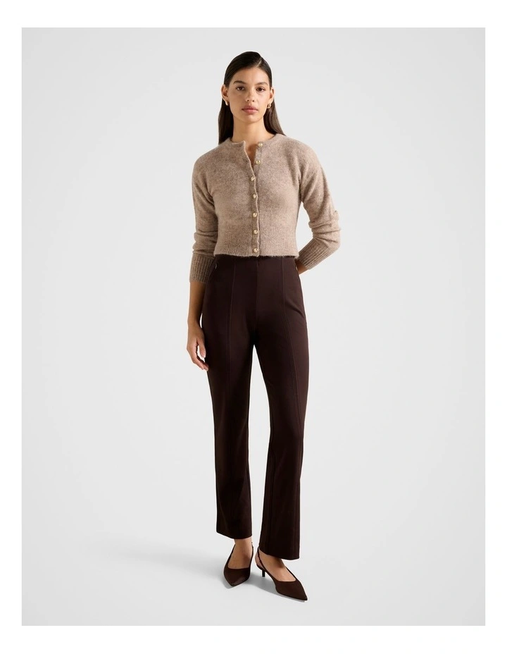 Percy Cropped Ponte Pants in Brown image 5