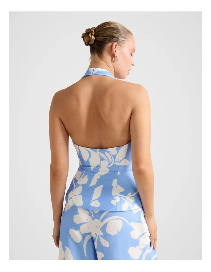 Sanna Halter Neck Top in Blue image 2
