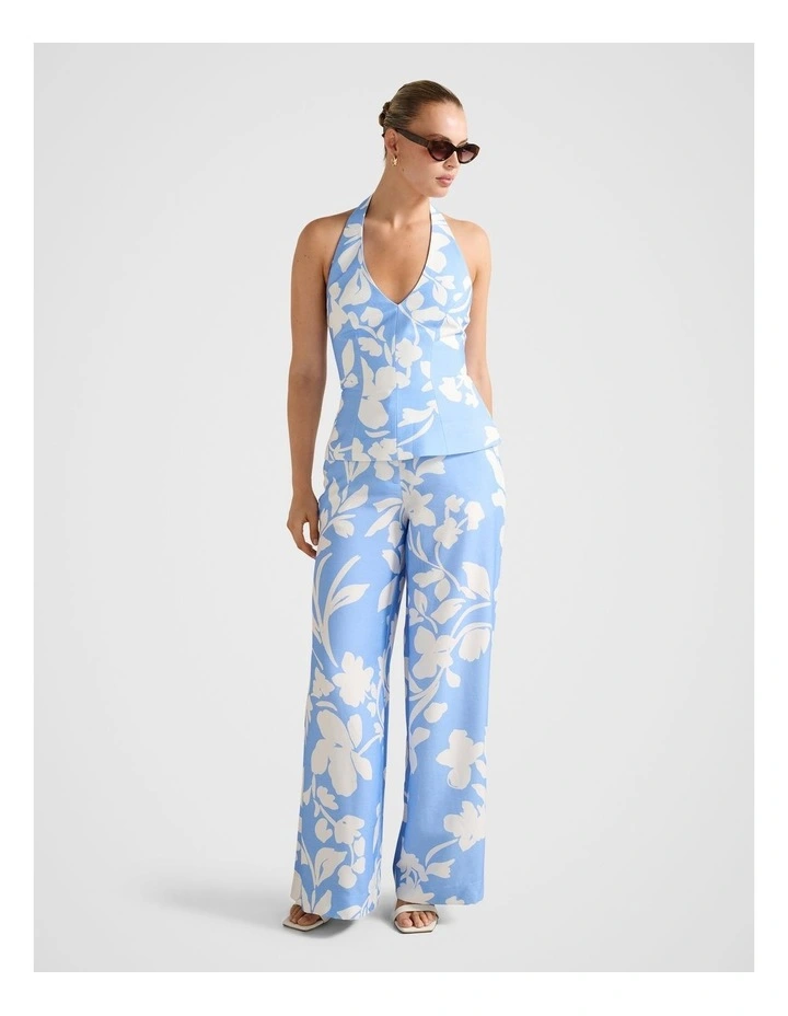 Sanna Halter Neck Top in Blue image 5