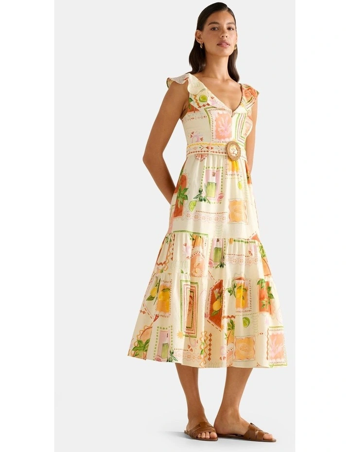 Layne Printed Midi Dress in Multi image 3