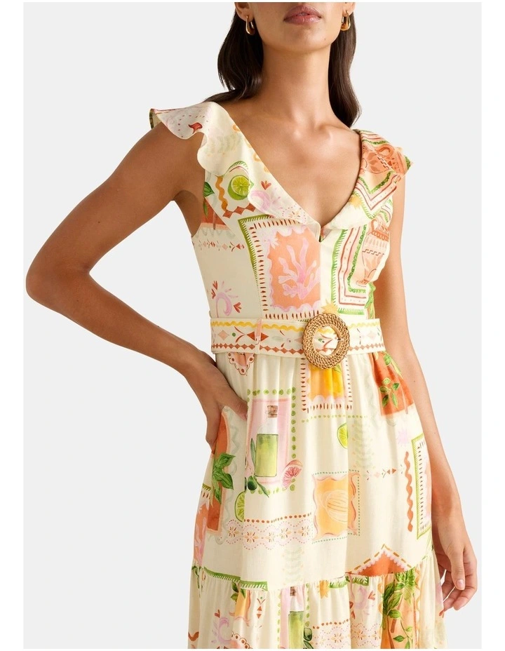 Layne Printed Midi Dress in Multi image 4