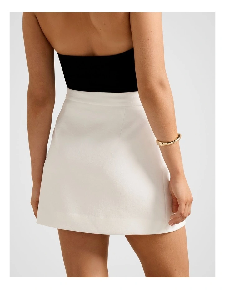 Hendrix Mini Skirt in White image 2