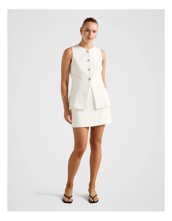 Hendrix Mini Skirt in White image 5