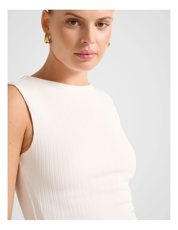 Frankie Boat Neck Tank Top in White image 4
