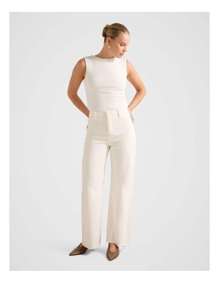 Frankie Boat Neck Tank Top in White image 5