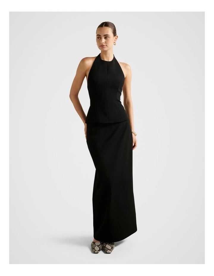 Delaney Halter Neck Top in Black image 5