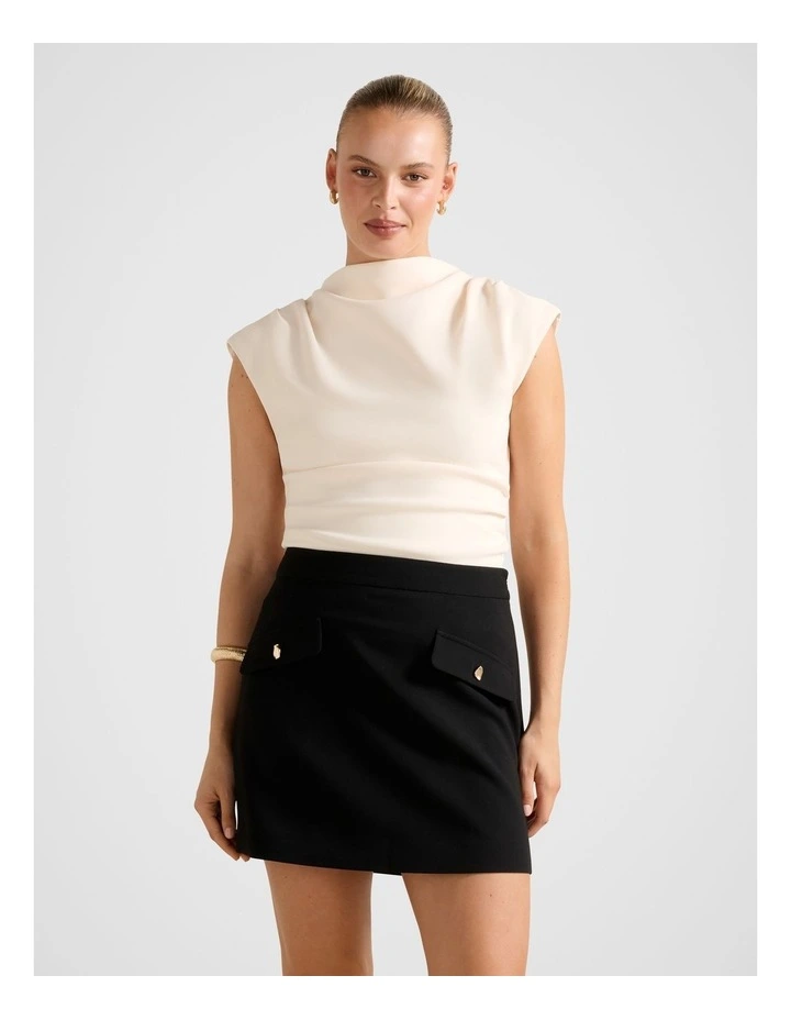 Hazel Pocket Mini Skirt in Black image 1