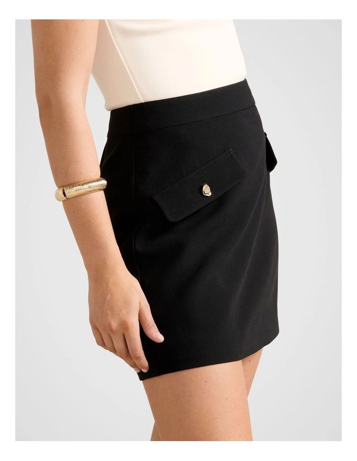Hazel Pocket Mini Skirt in Black image 3