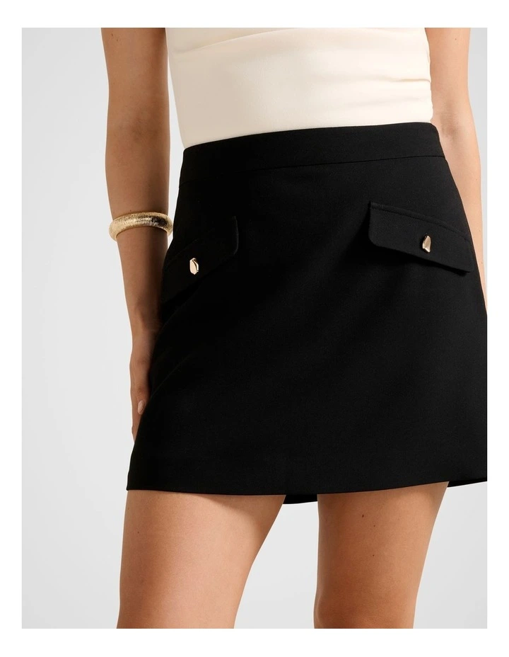 Hazel Pocket Mini Skirt in Black image 4