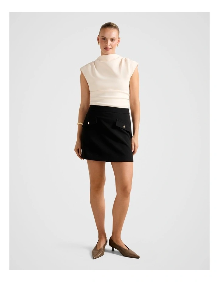 Hazel Pocket Mini Skirt in Black image 5