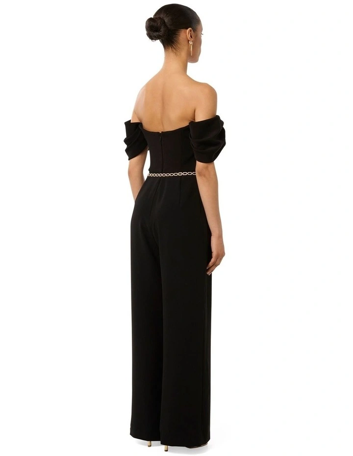 Lea Off Shoulder Jumpsuit in Black image 2