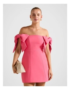 Adalyn Bow Mini Dress in Pink