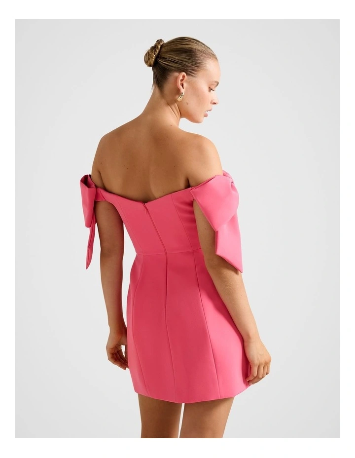 Adalyn Bow Mini Dress in Pink image 2