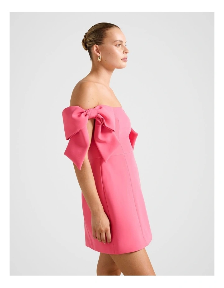 Adalyn Bow Mini Dress in Pink image 3