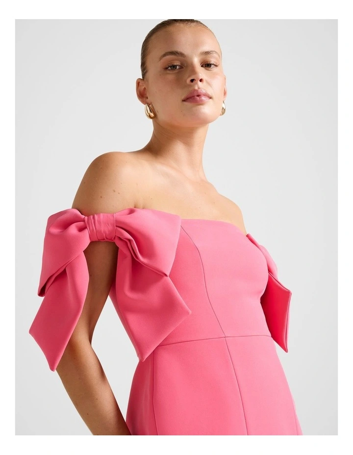 Adalyn Bow Mini Dress in Pink image 4