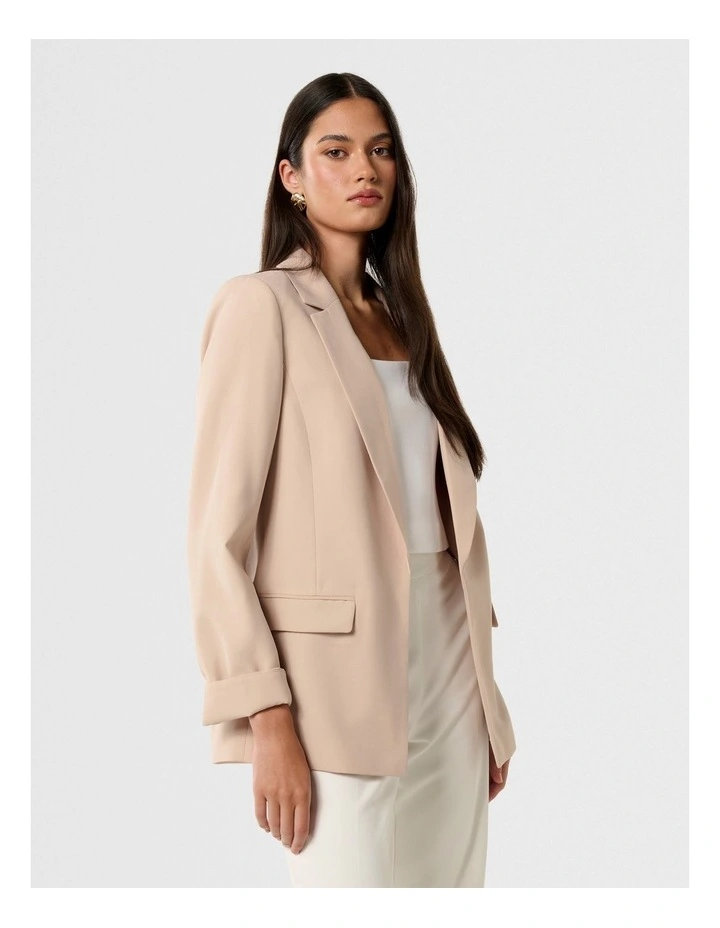 Mason Boyfriend Blazer in Beige image 3