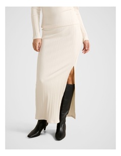 Forever New Maribella Ribbed Maxi Skirt in Cream
