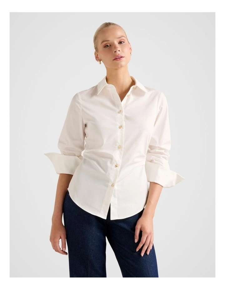 Ange Slim Fitted Shirt in White image 1