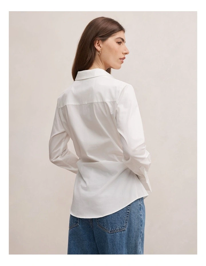 Ange Slim Fitted Shirt in White image 2