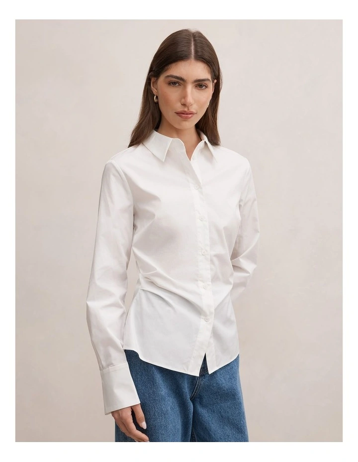 Ange Slim Fitted Shirt in White image 3