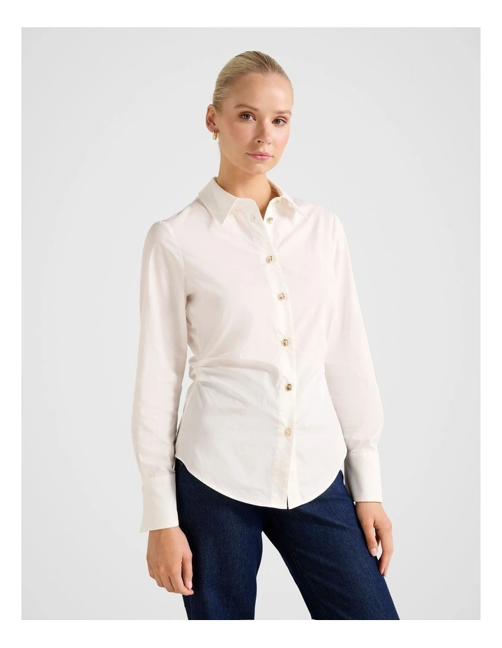 Ange Slim Fitted Shirt in White image 3