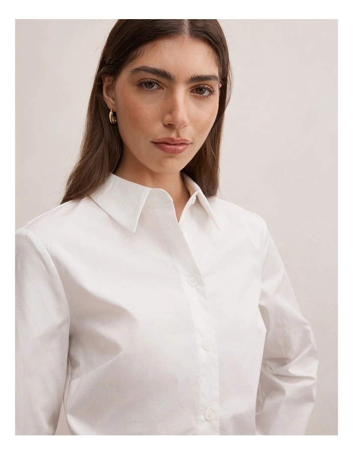 Ange Slim Fitted Shirt in White image 4