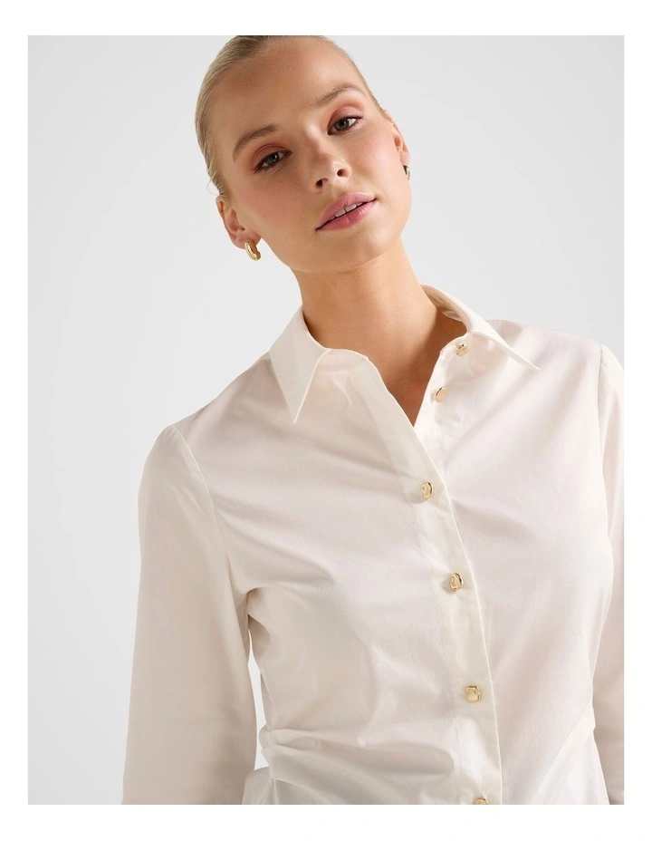 Ange Slim Fitted Shirt in White image 4