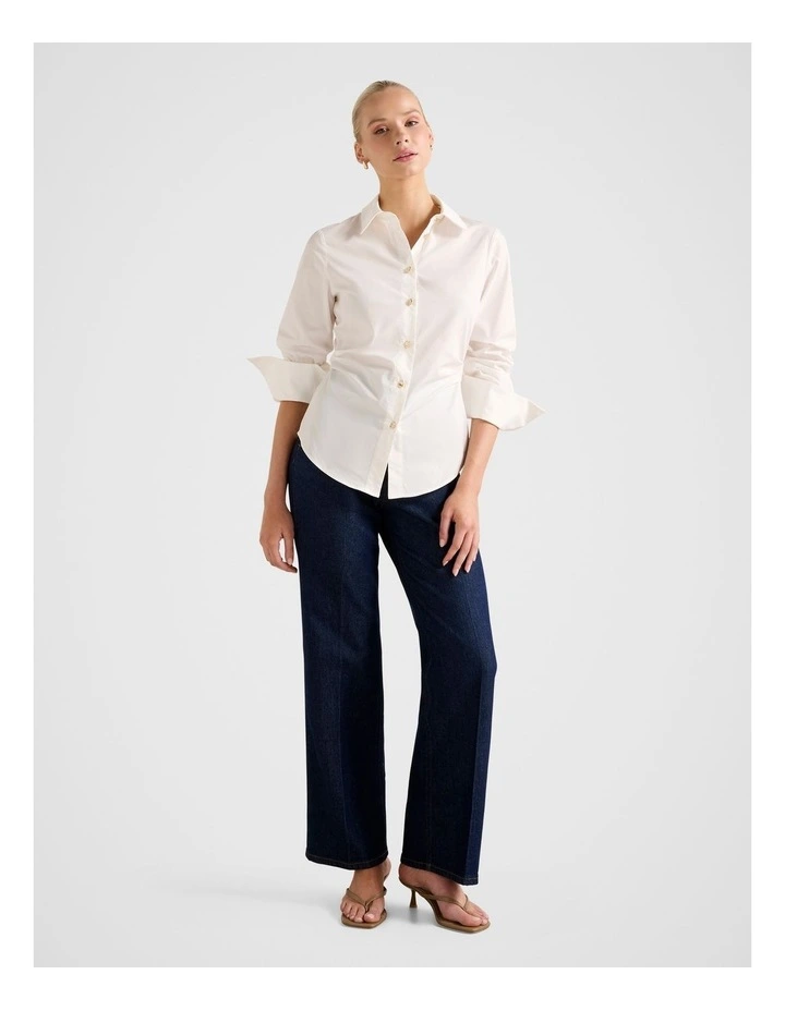 Ange Slim Fitted Shirt in White image 5