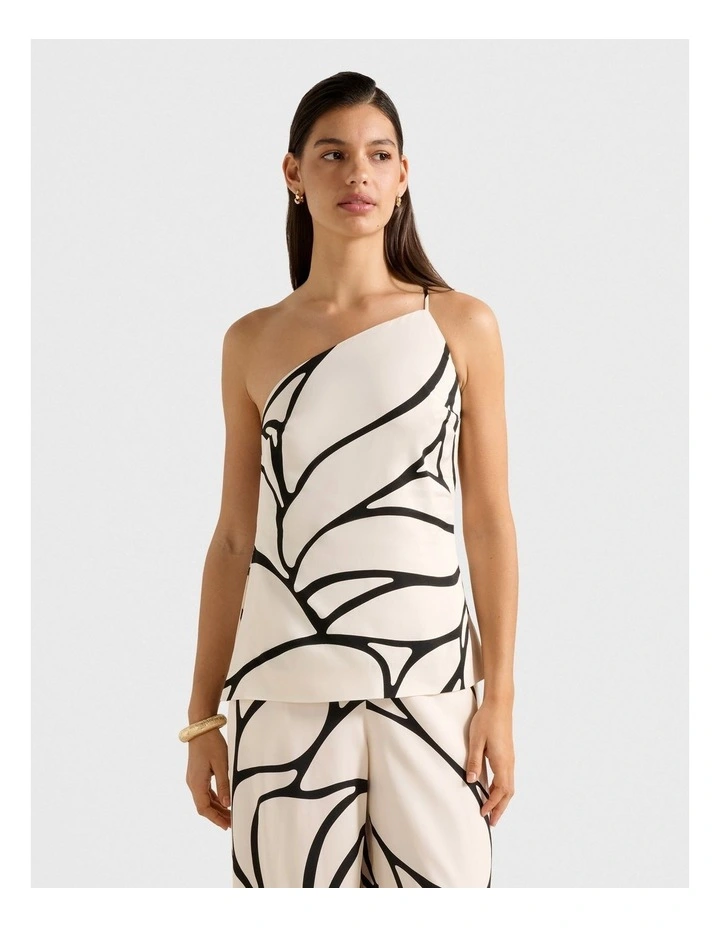 Miya One Shoulder Top in White image 1