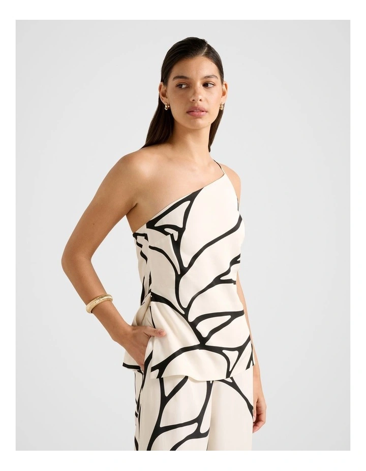 Miya One Shoulder Top in White image 3