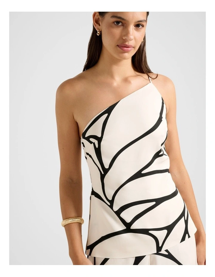Miya One Shoulder Top in White image 4