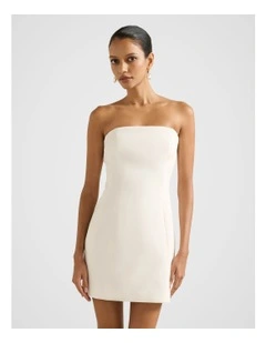 Tahlie Strapless Mini Dress in White