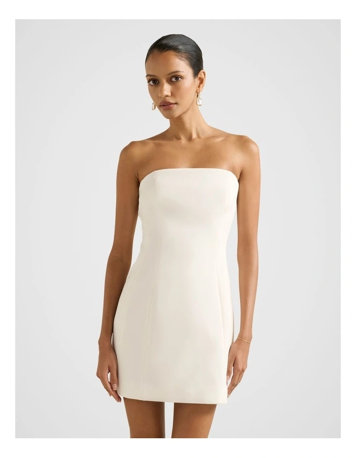 Tahlie Strapless Mini Dress in White image 1