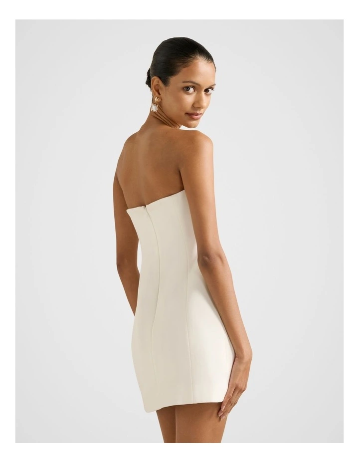 Tahlie Strapless Mini Dress in White image 2