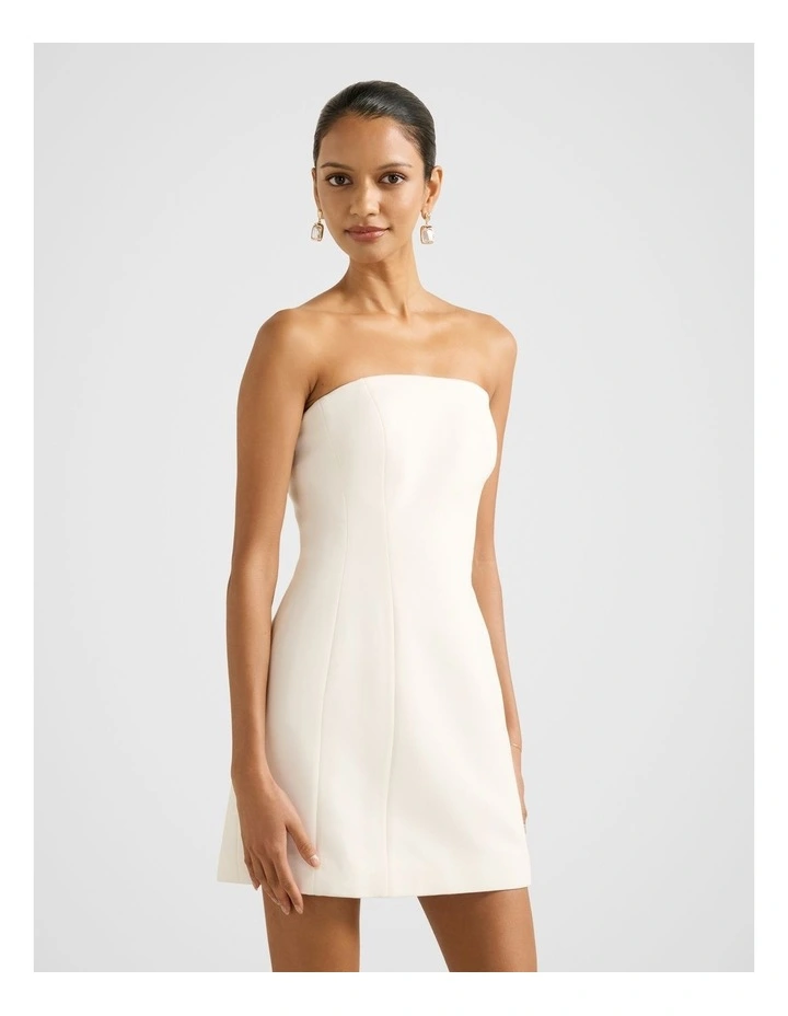 Tahlie Strapless Mini Dress in White image 3