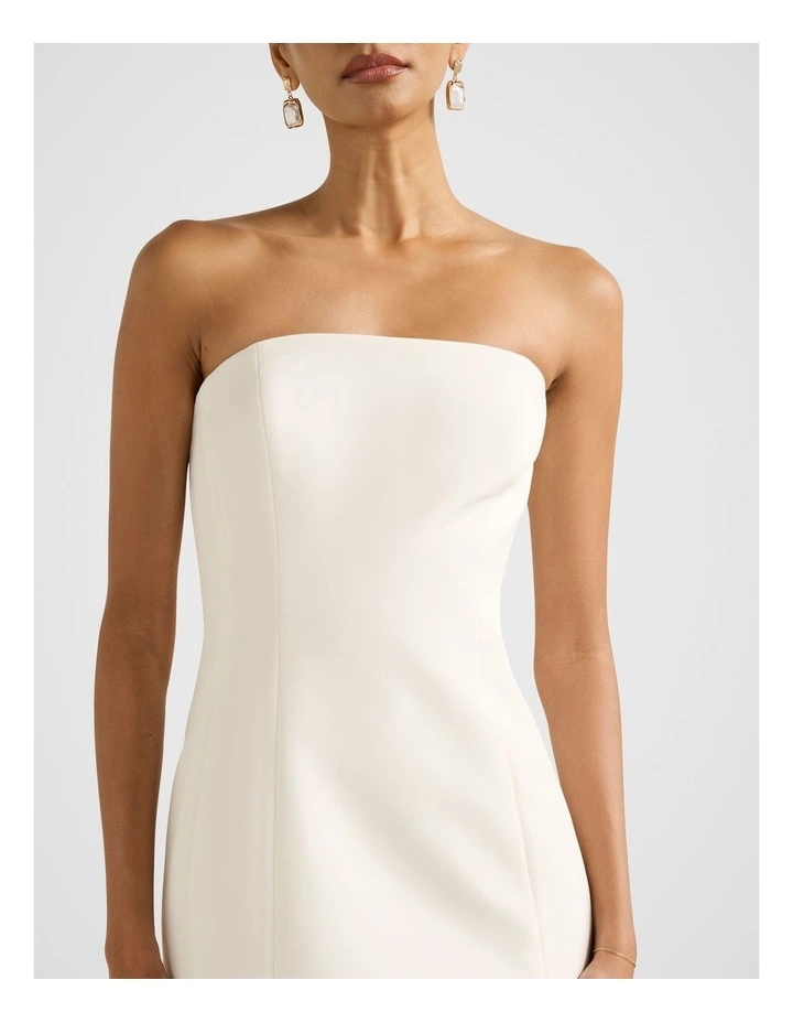 Tahlie Strapless Mini Dress in White image 4