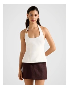 Dina Hardware Detail Top in White