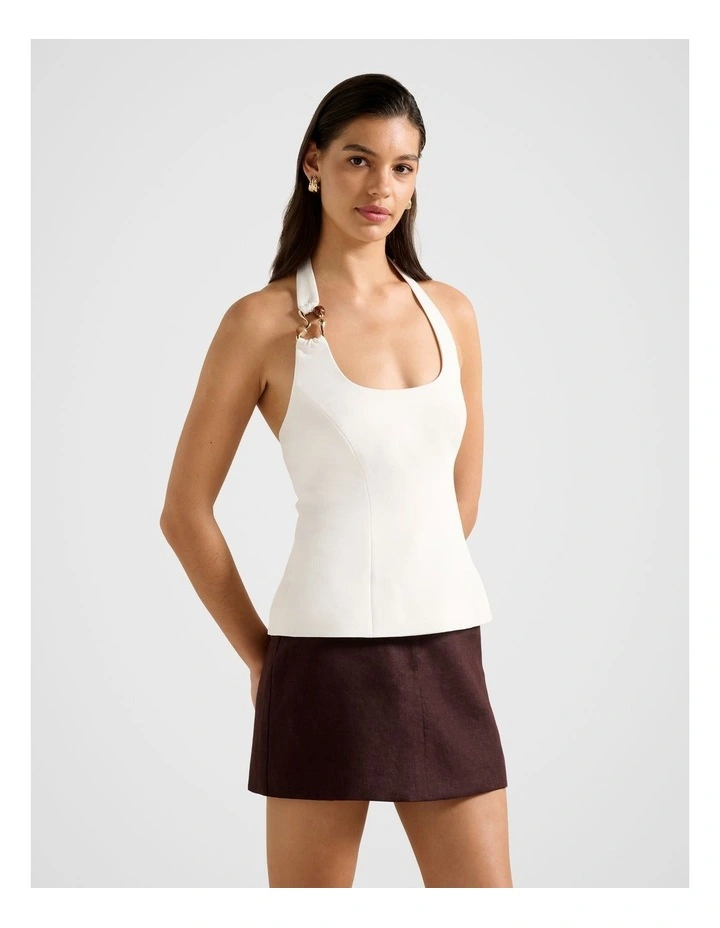 Dina Hardware Detail Top in White image 3
