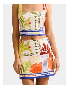 Christa Printed Mini Skirt in Multi