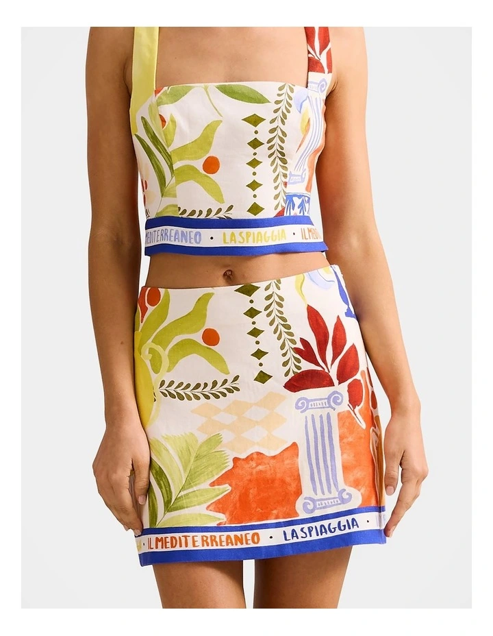 Christa Printed Mini Skirt in Multi image 1