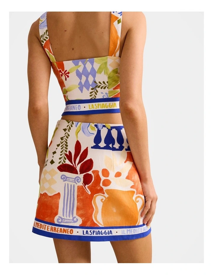 Christa Printed Mini Skirt in Multi image 2